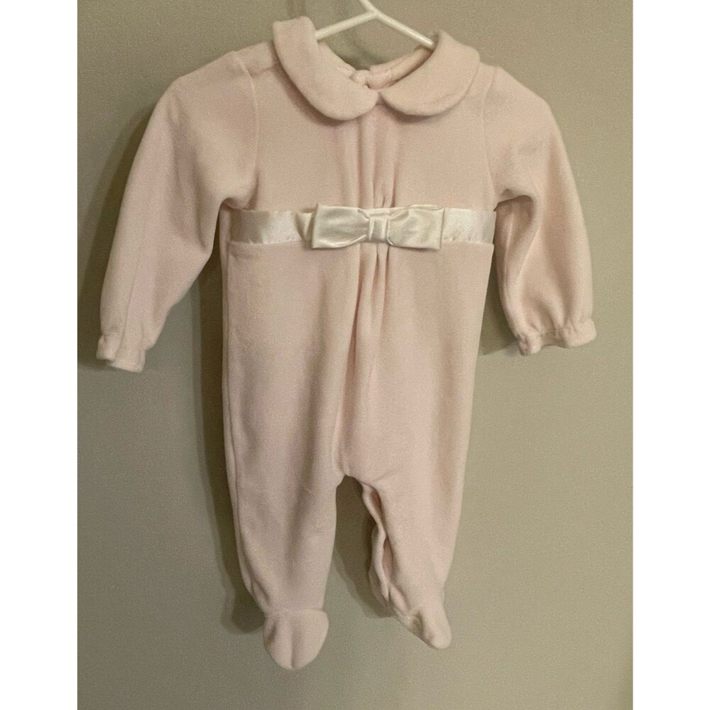 Pale Pink Edgehill Collection Baby Girl Footed Sleeper Pajamas, Size 6 months